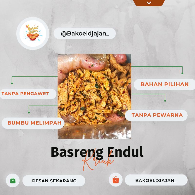 

(250 GR) BASRENG ENDUL / BASRENG STICK VIRAL PEDAS DAUN JERUK BY BAKOEL DJAJAN