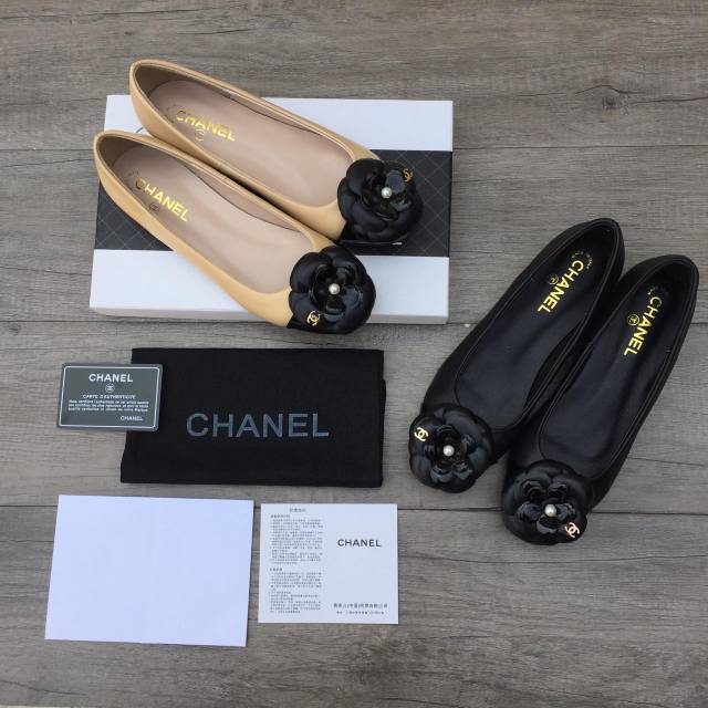 chanel camellia flat shoes