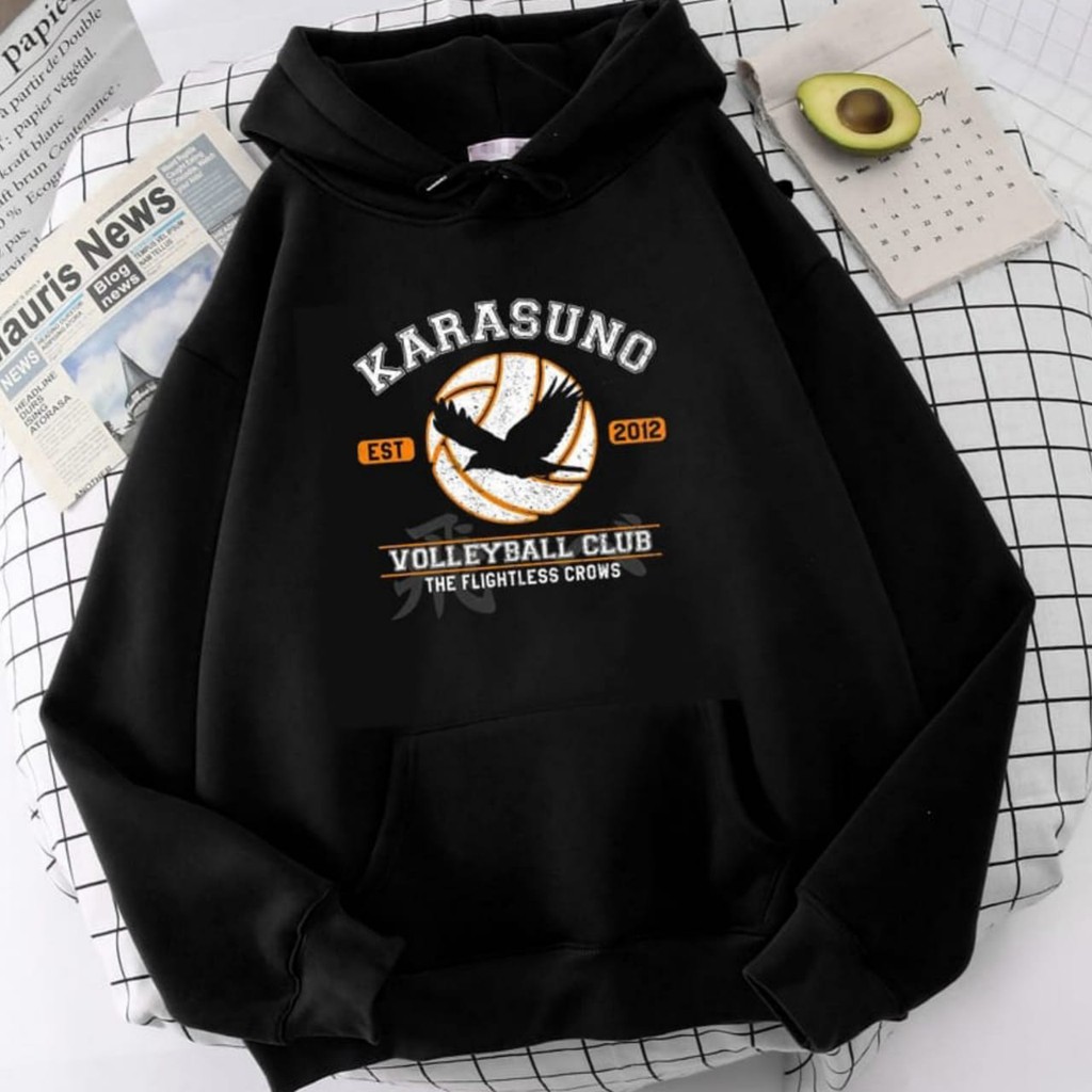 Hoodie Haikyuu Karasuno Team Basket Murah Kageyama Nekoma Hinata Fly High Anak Dewasa Sweater Ics