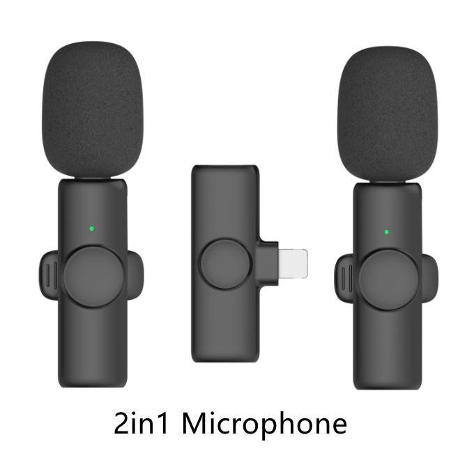 Mikrofon Nirkabel Lavalier Mic Portabel Audio Video Wireless Microphone Klip Untuk IPhone Android ( K8 / K9 )