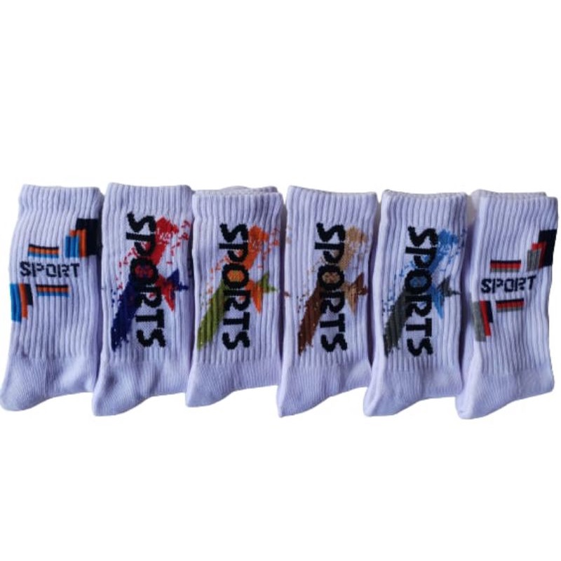 KAOS KAKI SPORTY BAHAN TEBAL/ MOTIF SIMPLE /KAOS KAKI OLAHRAGA DEWASA PRIA/WANITA (RANDOM)