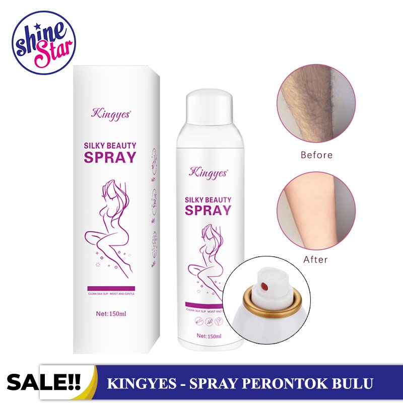 SHINE STAR - KINGYES SILKY BEAUTY SPRAY PERONTOK BULU KETIAK KEMALUAN DAN BULU TANGAN KAKI DAN KUMIS PERMANEN