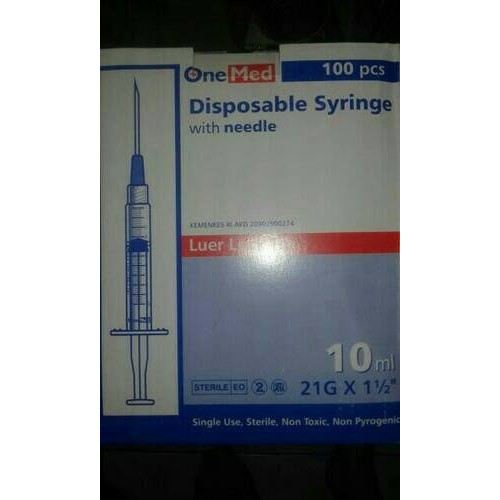 Disposable Syringe With Needle Onemed 10 cc