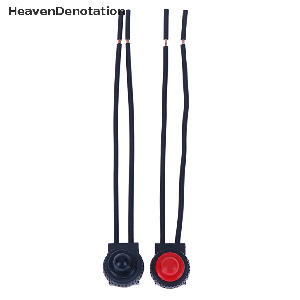 Saklar Tombol Tekan On-Off 220v Anti Air Dengan Kabel Lead 4 &quot;Warna Hitam