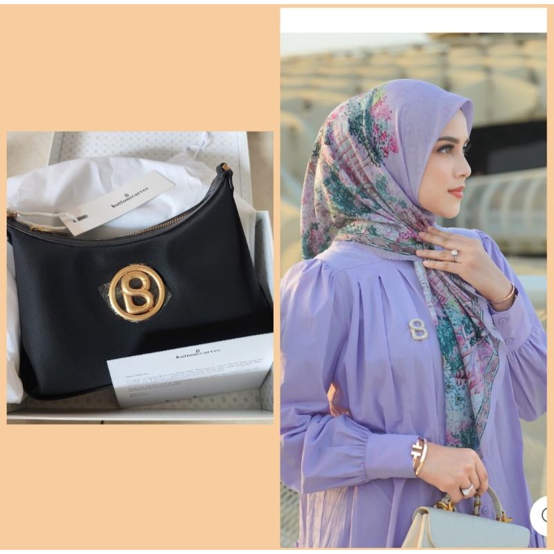 SIAP KIRIM LUANA NYLON BAG CHARCOAL BUNDLING BUTTONSCARVES