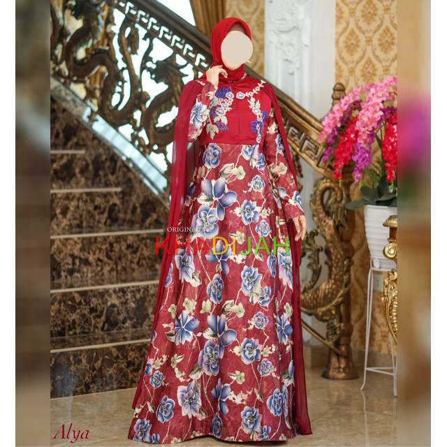 Alya gaun original by khadijah/gamis pesta/gamis lamaran/dress muslim pesta
