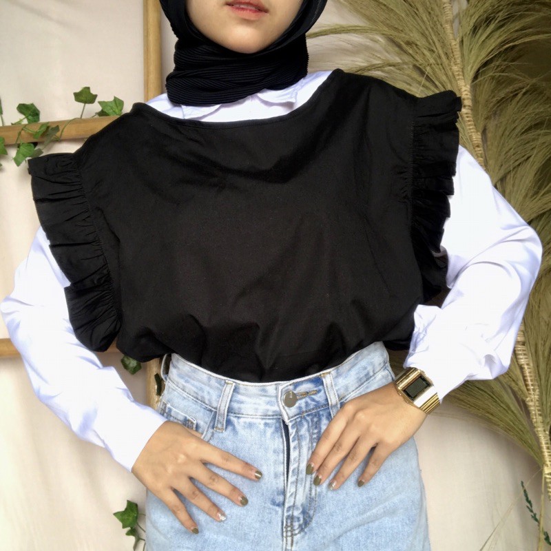 ( BISA COD ) READY!!! ZEA RUFFLE VEST / TANKTOP HIJAB / OUTER / TANKTOP HALAL