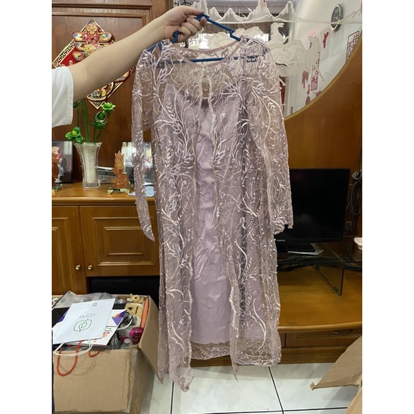 Baju Pesta Custom Brokat (2 piece - dalaman dan luaran) bisa dipakai terpisah