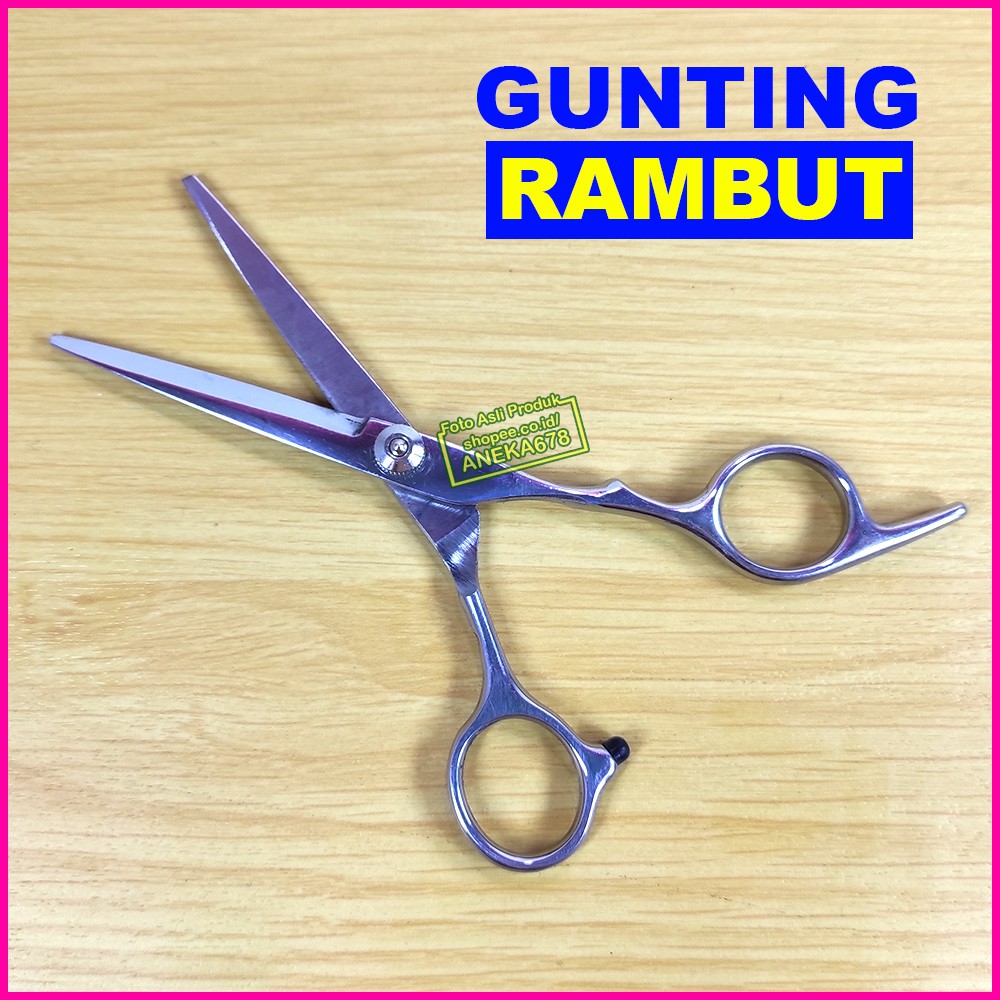 GUNTING RAMBUT FLAT CUT LURUS STAINLESS STEEL BARBERSHOP SALON CUKUR ALAT