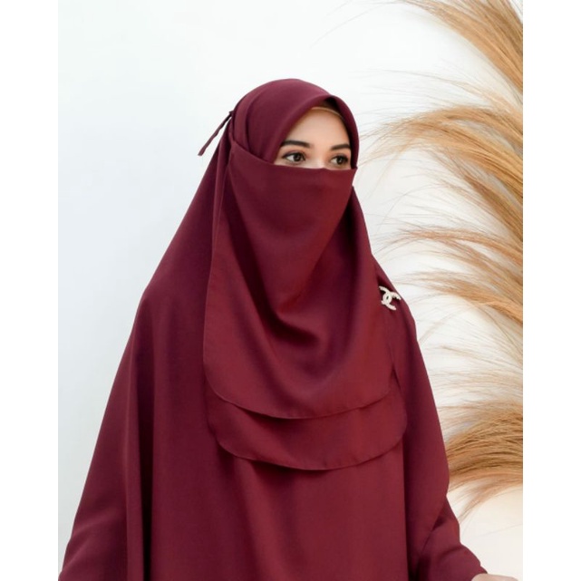 HIJAB SEGI EMPAT JUMBO Hijab Syar'i 150 x 150cm Plus Cadar Dua Layer Hijab Wolfis Premium Jilbab Sya