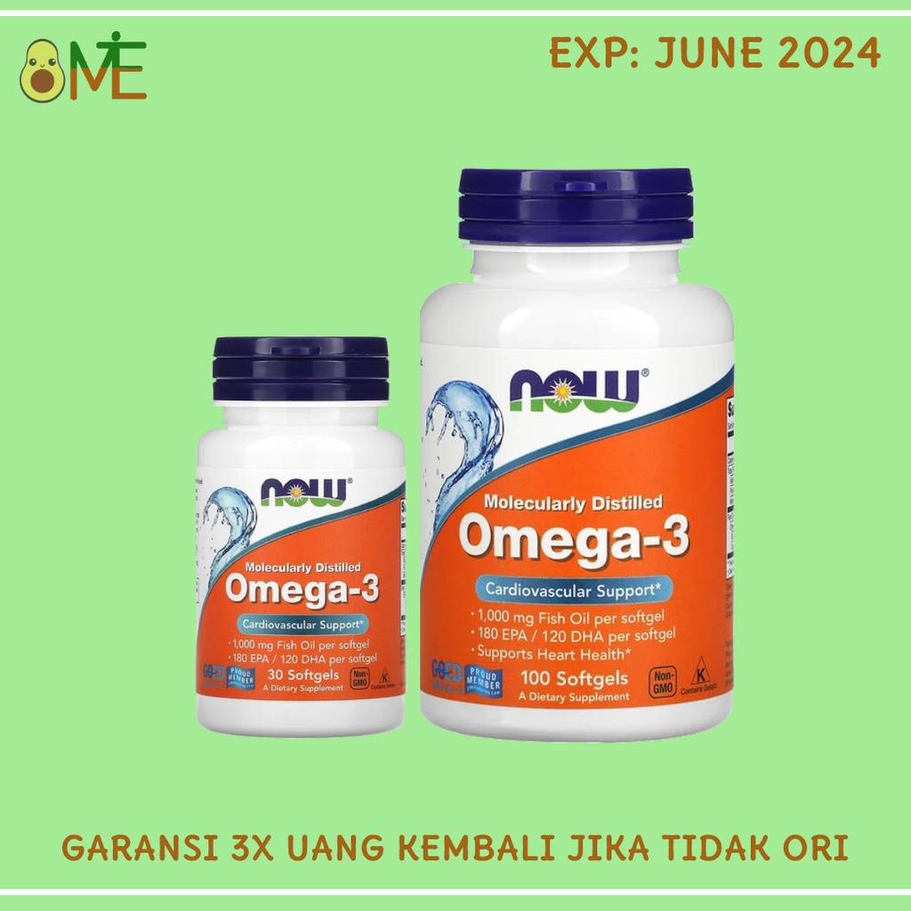 Vitamin Omega 3 (Fish Oil) 180 EPA 120 DHA NOW 1000 mg, 30 & 100 softgels