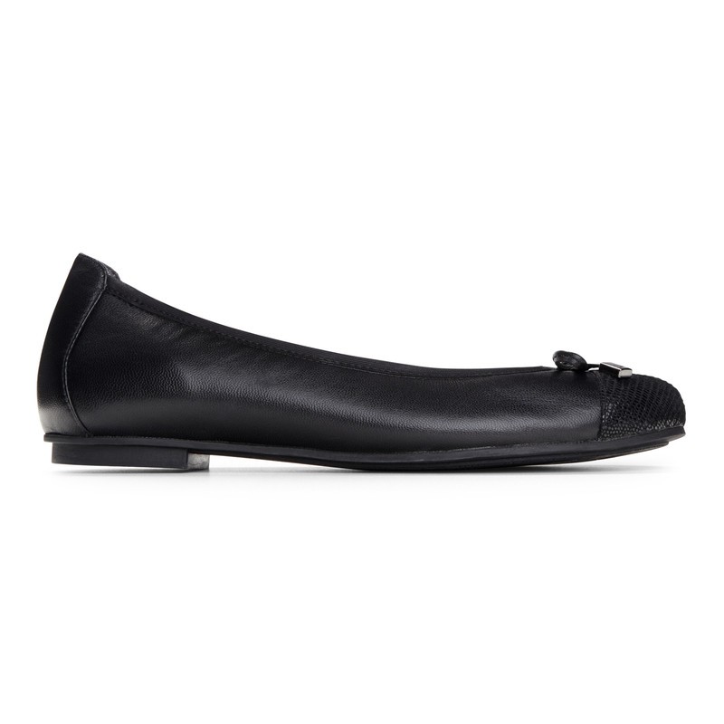 Vionic Minna Black Ballerina Shoes Wanita