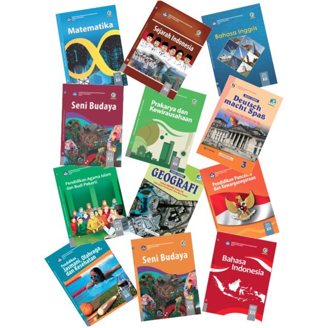 Buku Paket K13 Kelas 12 PKN, Indo, Inggris, PJOK, SBK Sem