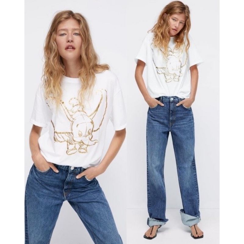 ZARA x Disney Dumbo Tshrit kaos UNISEX / Kaos wanita Zara Original / Kaos import