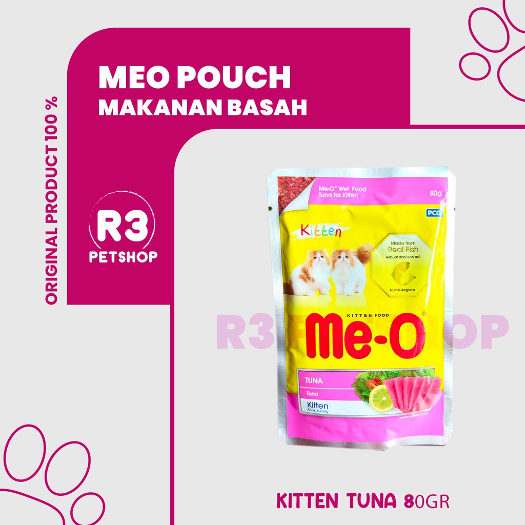 Makanan Kucing basah MEO pouch Adult &amp; Kitten All Variant 80 gr