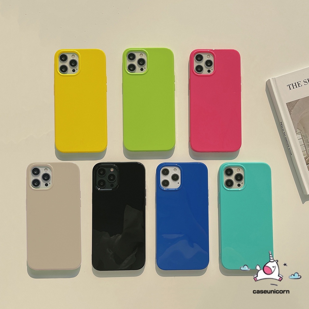 Soft Case Bahan TPU Warna Macaron Jelly Glossy Untuk iPhone 11 14 12 13 Pro MAX 7 8 Plus 7Plus XR X XS MAX SE 2020