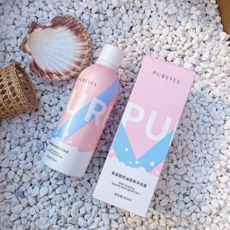 PUREYES TIKTOK AMINO ACID MOUSSEE SHOWER MILK WHITE  PUREYES FOAMING WHITENING MILK