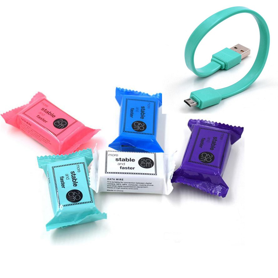 Kabel data Permen warna warni CANDY USB Micro 20 cm cable