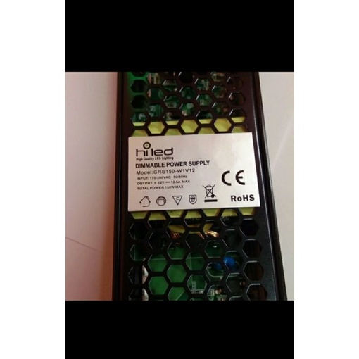 dimmabele power supply dc 12vol 12,5amper merek HILED input ac 170-260vol
