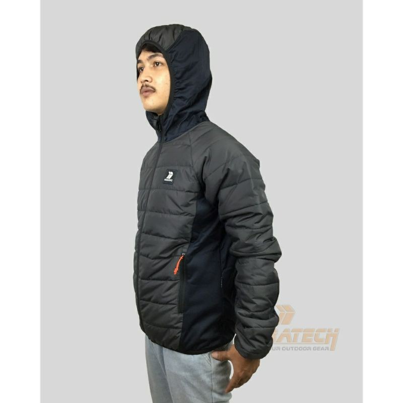 Jaket Motor X1 Baratech Outdoor Jaket Gunung Hoodie Hitam Abu