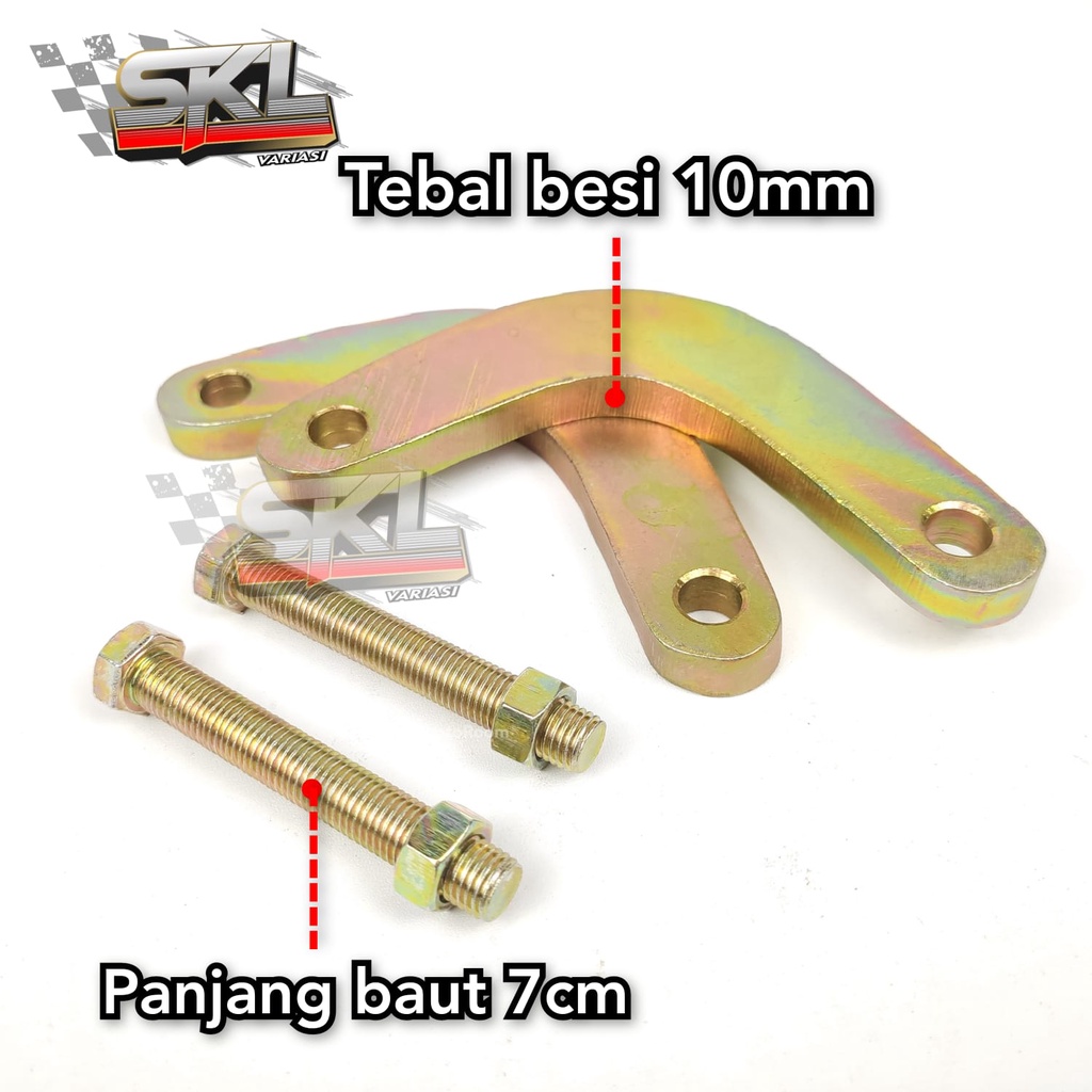 Lowering Kit Pemendek Vixion Xabre XSR 155 MT15 R15  V1 V2 V3 Bahan Besi Baja Kuat Super Tebal 6mm dan 10mm Lebih Tebal Dari Orinya