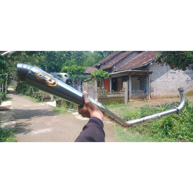 Knalpot racing DPJ sarangan setengah pnp bebek Jupiter. Vega. Supra. smas. astrea. grand. C70. dll