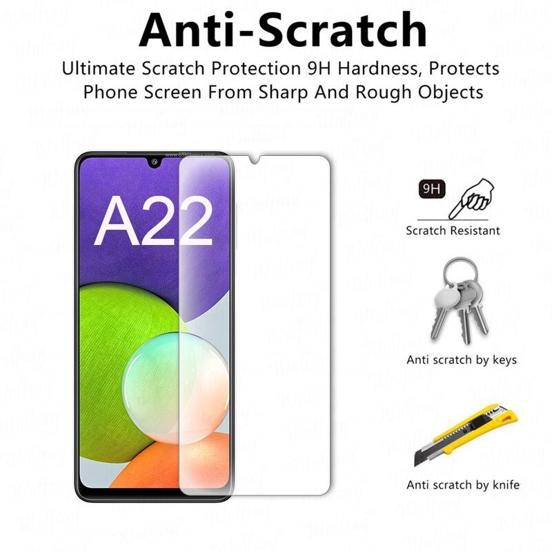 Tempered Glass SAMSUNG A22 4G Anti Gores Clear Pelindung Layar Screen Guard Protector Handphone