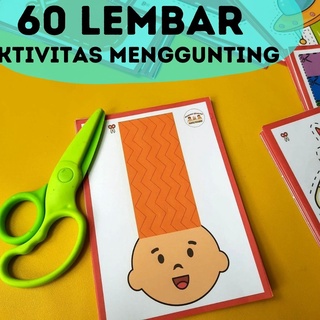 Jual Worksheet Aktivitas Menggunting Mainan Motorik Halus Anak Mainan ...