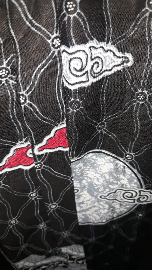 Batik Couple Keluarga Sania Ruffle Ori Ndoro Jowi Dnt - Motif Mega Mendung Abu