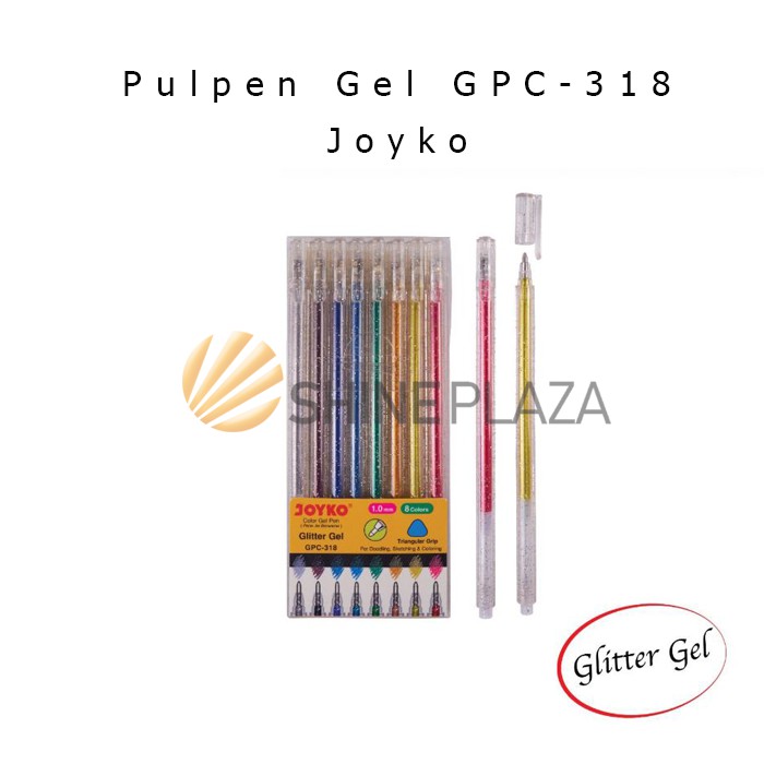 Pulpen Joyko Gel Pen GPC-318 Metallic Glitter Color Gel Pen Set