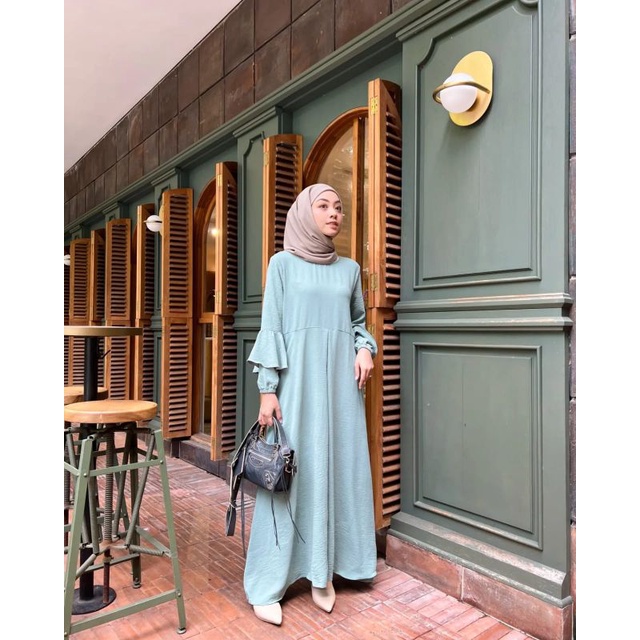 DRESS NARA/NARA DRESS/NARA GAMIS/GAMIS POLOS RUFFLE/GAMIS LEBARAN