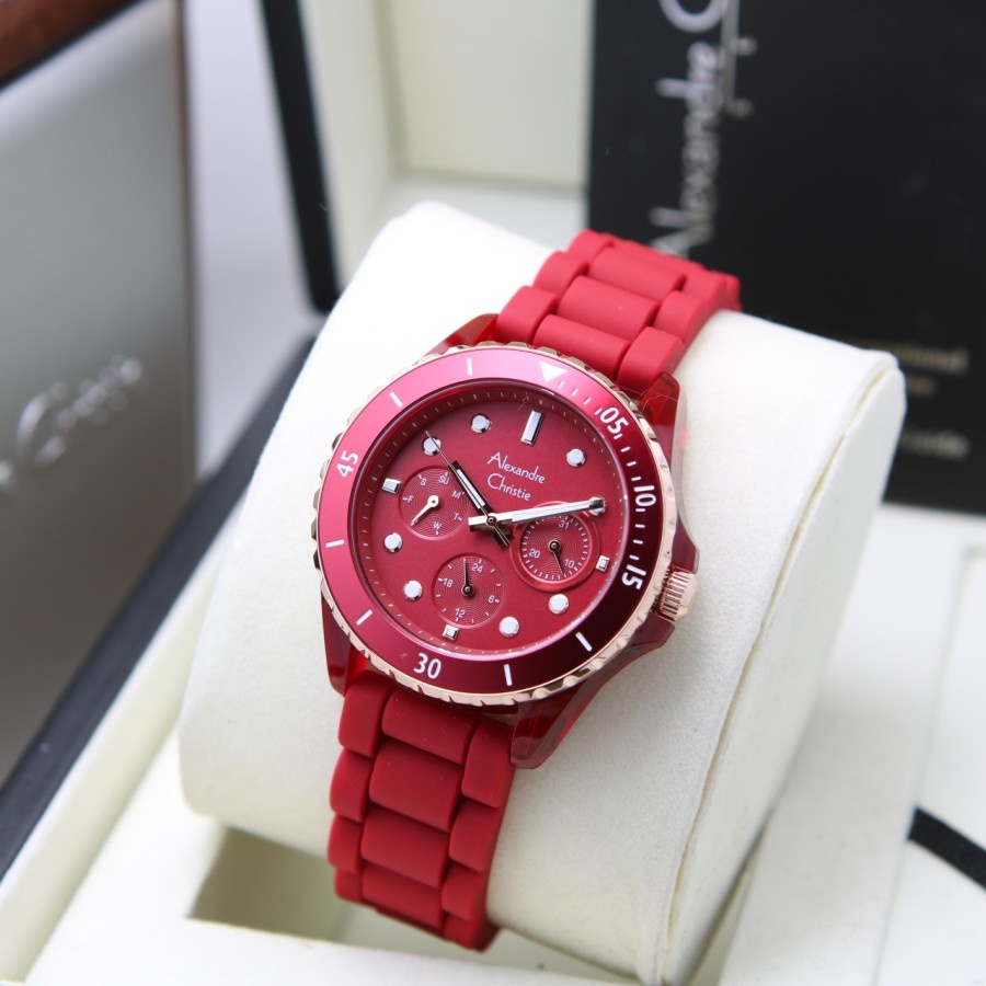 JAM TANGAN WANITA ALEXANDRE CHRISTIE AC 2A01 RUBBER ORIGINAL GARANSI RESMI 1 TAHUN