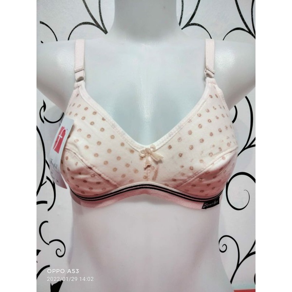 Bh remaja|bh pelajar wanita motif polkadot busa tipis