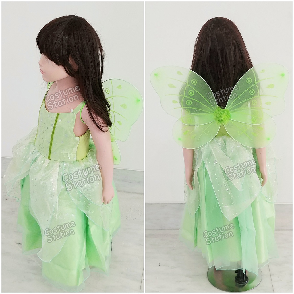 Kostum Tinkerbell Long Dress / Costume Princess Fairy Peter Pan Peri Hijau anak perempuan