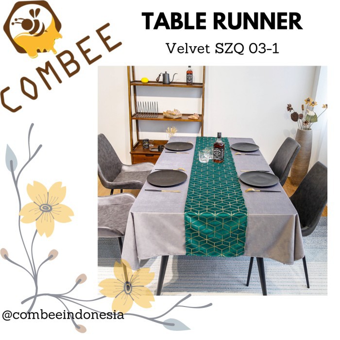 Table Runner / Taplak Meja Hiasan Meja / Penghias / Aksesoris / Polyester / Velvet / Premium - SZQ03