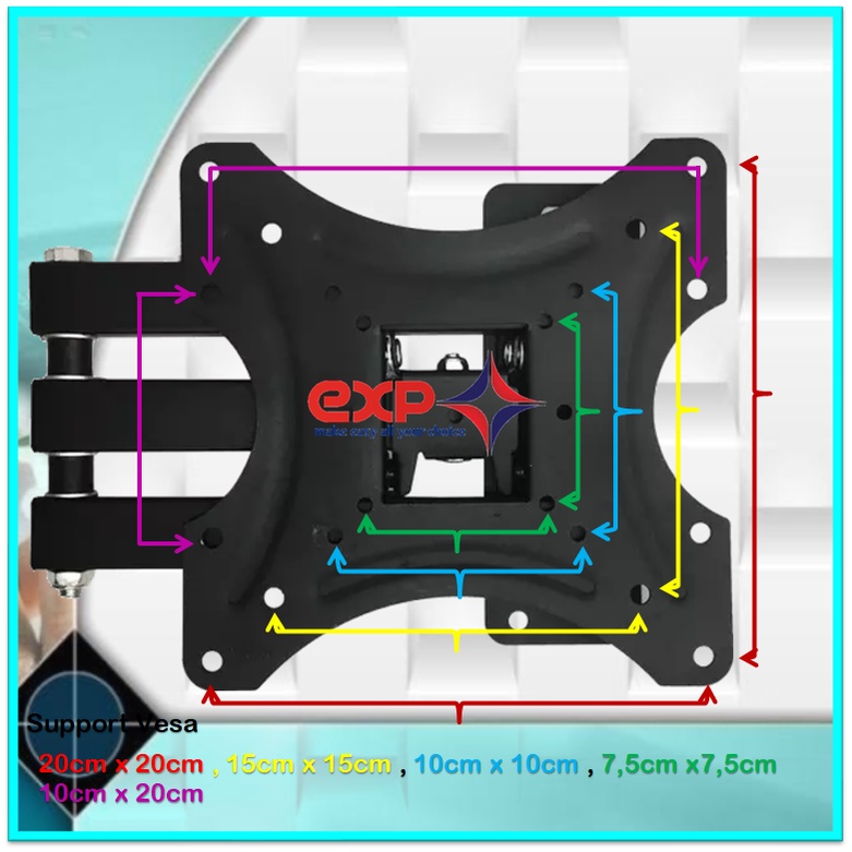 Bracket TV TCL 14 s/d 43 inch 6 ARAH FULL BESI SUPER KOKOH GARANSI 100% ORI