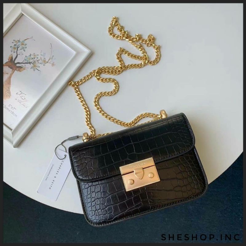 Bag CK Woden Boxy Croco Chai  /Tas CK Ori/Tas CNK Boxy/Tas CK Mini