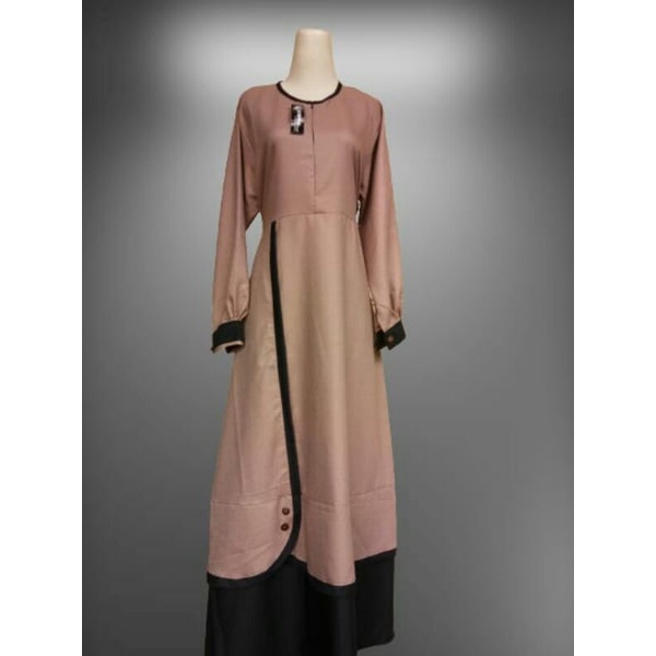 Gamis wanita katun madina model kombinasi