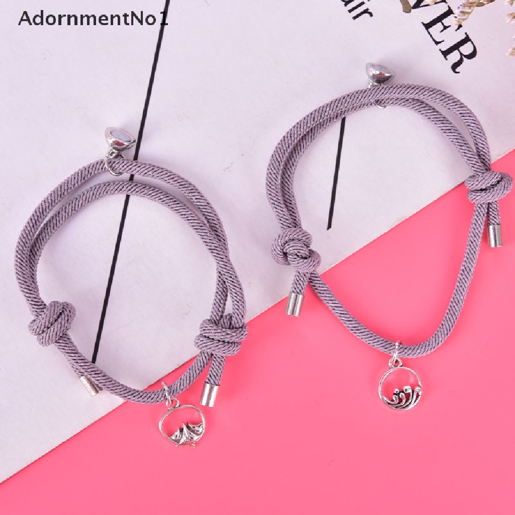 (AdornmentNo1) 2021 1 Pasang Gelang Tangan Pasangan / Pria / Wanita Magnetik Untuk Hadiah