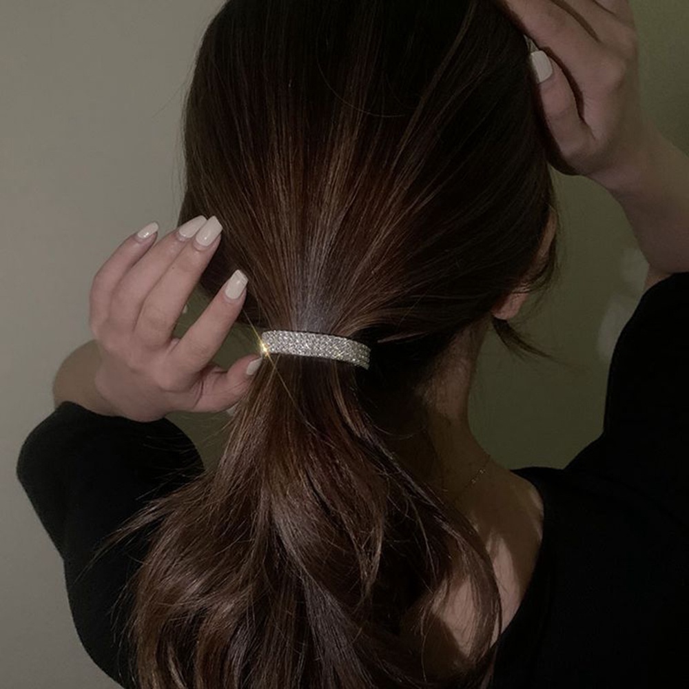 【COD Tangding】Delicate Set Auger Hair Clip Back Head Temperament Clip Ponytail Buckle New Style Pan Hair Headdress