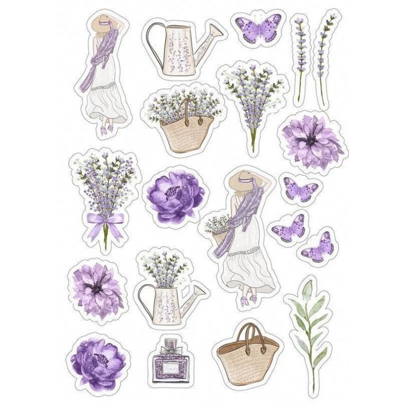 

(MURAH) Stiker lavender cutting/isi 30/glossy