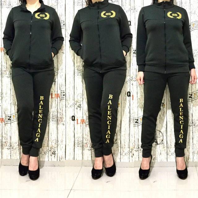 STELAN BALENCIAGA | SETELAN | SET | TRAINING | JAKET | LENGAN PANJANG | WANITA