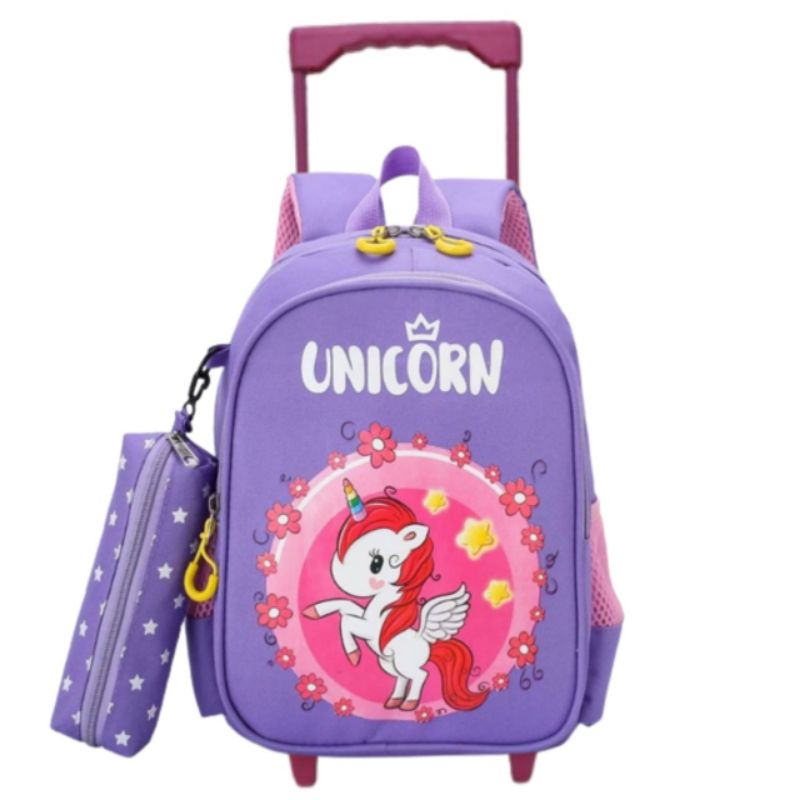 Tas Troli Anak Perempuan Troli labubu tas labubu Karakter Pony - Tas Dorong Anak TK - Tas Anak Perempuan