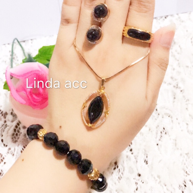 566 xuping giok hitam batu giok asli gelang karet 88