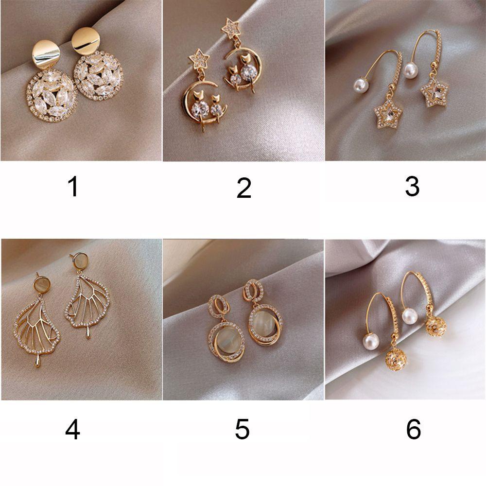 Solighter Geometris Menjuntai Anting Trendi Fashion Indah Stud Earring