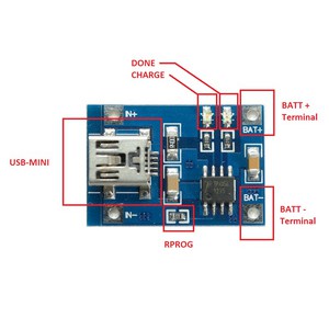 TP4056 1A 5V Cas Battery Charging Board Charger Module Batere Mini USB