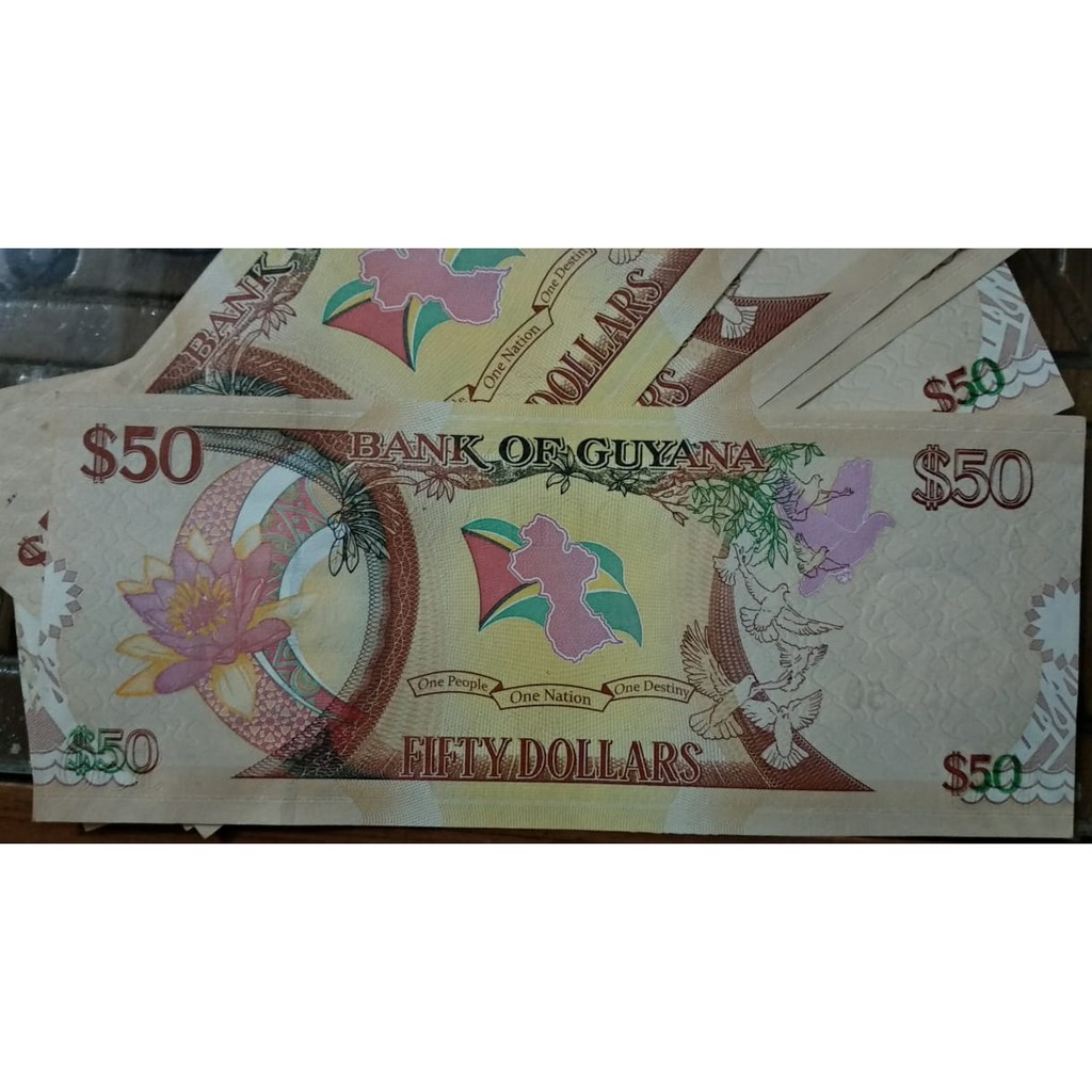 Uang Luar Negeri 50 Dollar Guyana Commemorative