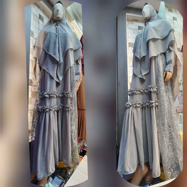 Gamis syari original by celfa/gamis syari set khimar