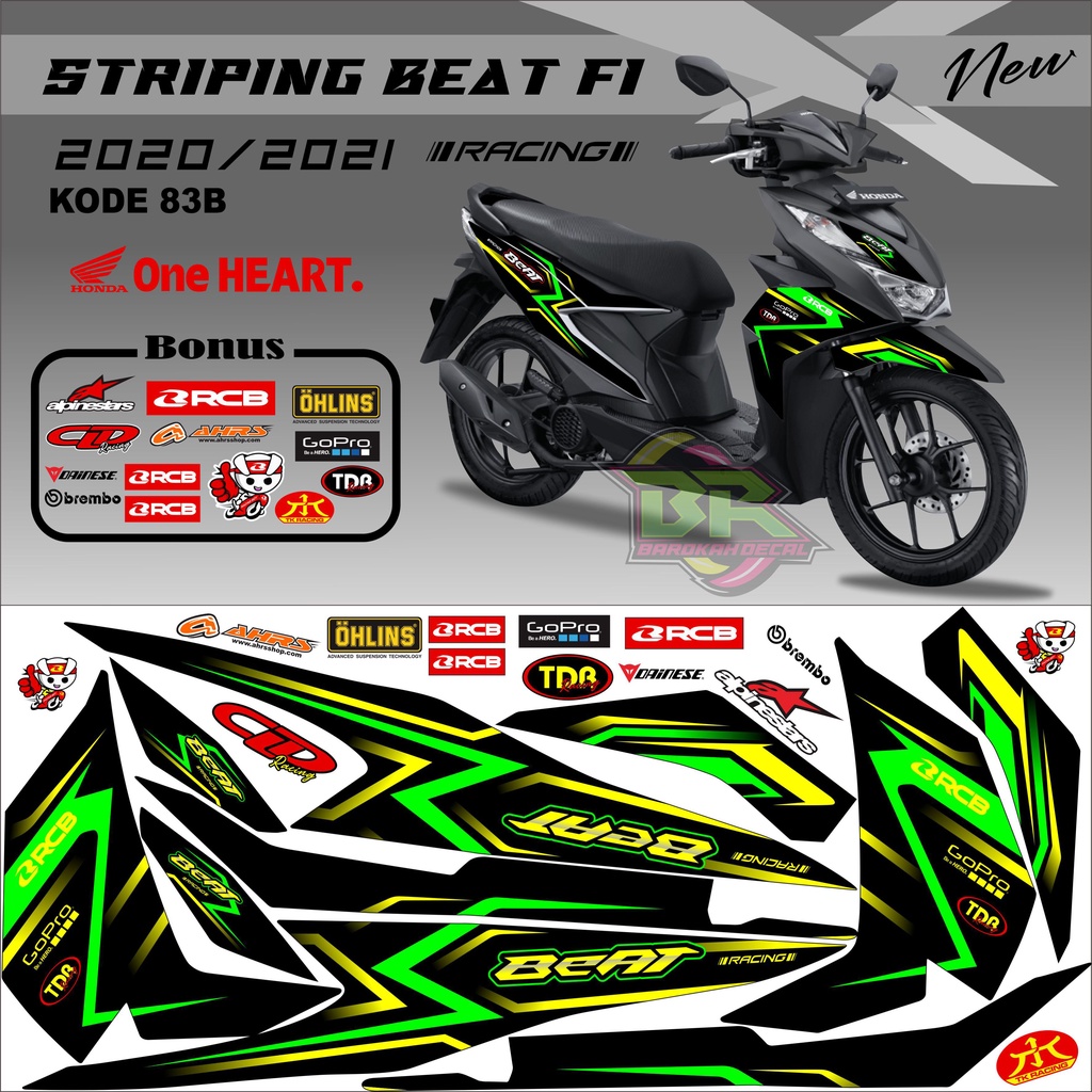 Striping Beat New 2020-2023 Stiker Lis Beat New Variasi kode 83