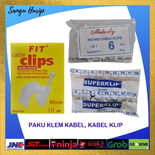 klem kabel listrik, paku klem kabel listrik, kabel klip, cable clamp